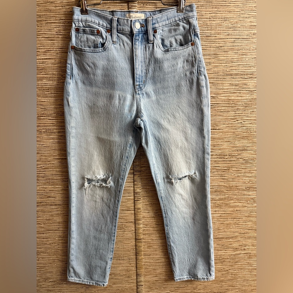 Madewell The High-Rise Slim Crop Boyjean in Dumas Wash: Ripped Edition Women 26